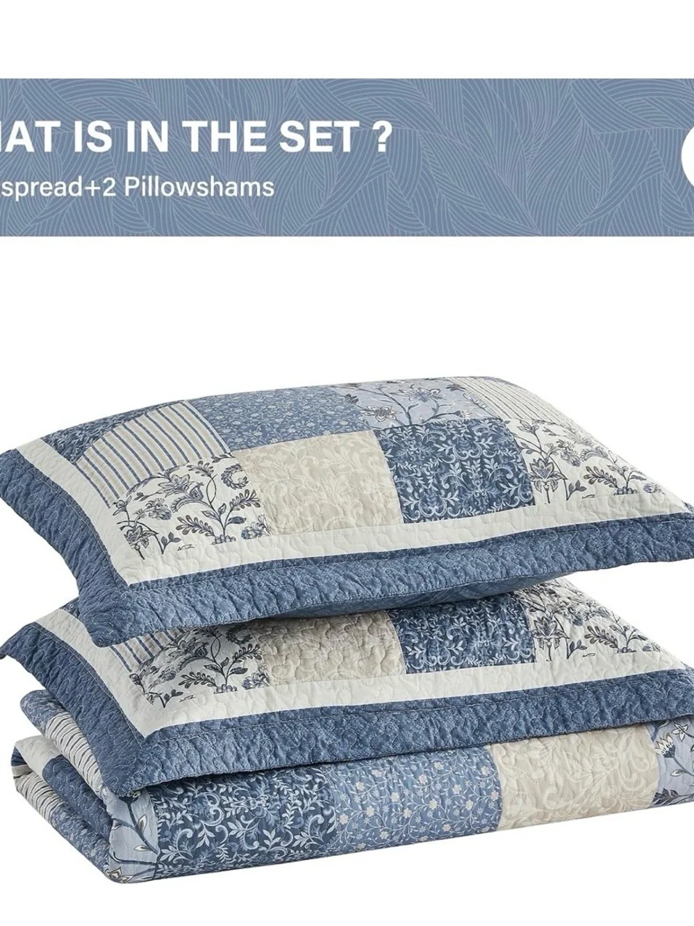 Blue Patchwork Quilt Set - Classic Home Bedding